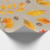 Papier Cadeau Feuilles et glands d'automne (Coin)