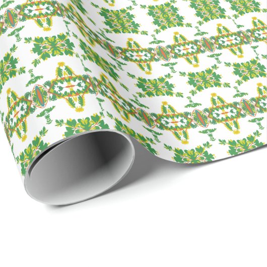 Papier Cadeau Feuilles et Nuages (Coin rond)