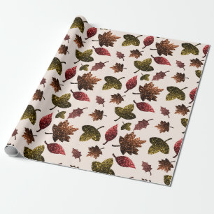 Papier Cadeau Feuilles étincelants automne étincelants motif