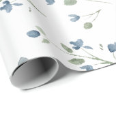 Papier Cadeau Feuilles Festif à l'aquarelle (Coin rond)