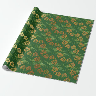 Papier Cadeau Feuilles florales Emerald Green GoldenChic