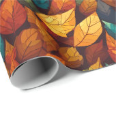 Papier Cadeau Feuilles forestiers (Coin rond)