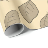 Papier Cadeau Feuilles motif mignons (Coin rond)