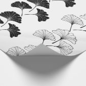 Papier Cadeau Feuilles noirs et blancs (Coin)