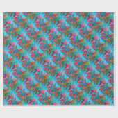 Papier Cadeau Feuilles orange Art aquarelle originale d'Automne (Plat)