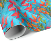 Papier Cadeau Feuilles orange Art aquarelle originale d'Automne (Coin rond)