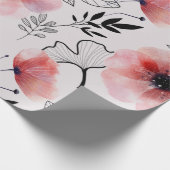 Papier Cadeau Feuilles oranges délicats et modernes (Coin)