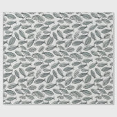 Papier Cadeau Feuilles poissons (Plat)