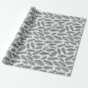 Papier Cadeau Feuilles poissons
