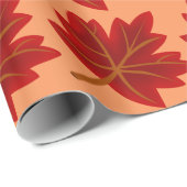 Papier Cadeau Feuilles Red Maple (Coin rond)
