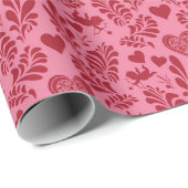 Papier Cadeau Feuilles Saint-Valentin (Coin rond)