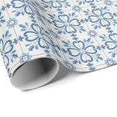 Papier Cadeau Feuilles saints de Noël et pétales de fleurs (Coin rond)