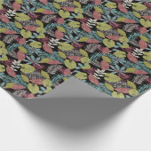 Papier Cadeau Feuilles sombres tropicaux : Motif textile (Coin)