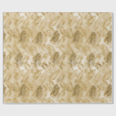 Papier Cadeau Feuilles Tropical Gold Sand (Plat)