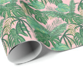 Papier Cadeau Feuilles tropicales (Coin rond)