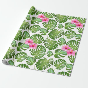 Papier Cadeau Feuilles Tropicales