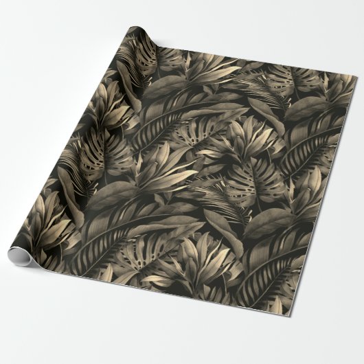 Papier Cadeau Feuilles Tropicales (Déroulé)
