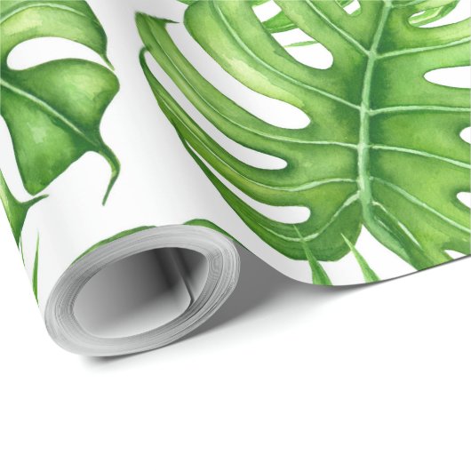 Papier Cadeau Feuilles tropicaux (Coin rond)