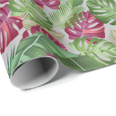 Papier Cadeau Feuilles tropicaux (Coin rond)