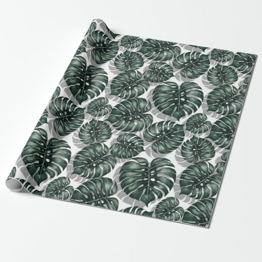 Papier Cadeau Feuilles tropicaux (Déroulé)
