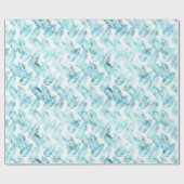 Papier Cadeau Feuilles tropicaux Aqua Blue (Plat)