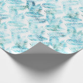 Papier Cadeau Feuilles tropicaux Aqua Blue (Coin)