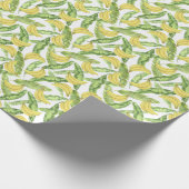 Papier Cadeau Feuilles tropicaux, bananes, motif aquarelle. (Coin)