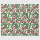 Papier Cadeau Feuilles tropicaux de Monstera et Palm (Plat)