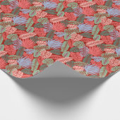 Papier Cadeau Feuilles Tropicaux Doodle : Tiré À La Main Noire (Coin)