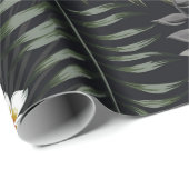 Papier Cadeau Feuilles tropicaux et fleurs dans le style de la n (Coin rond)