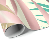 Papier Cadeau Feuilles tropicaux mignons (Coin rond)