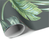 Papier Cadeau Feuilles tropicaux, monstère, feuille de bananier, (Coin rond)