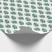 Papier Cadeau Feuilles tropicaux verts, motif aquarelle (Coin)