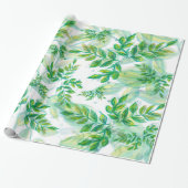 Papier Cadeau Feuilles Vert Et Jaune (Déroulé)