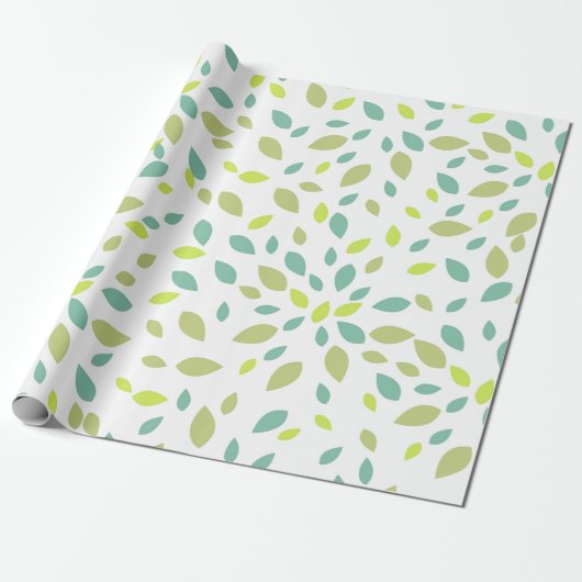 Papier Cadeau Feuilles (Vertes) (Déroulé)