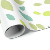 Papier Cadeau Feuilles (Vertes) (Coin rond)
