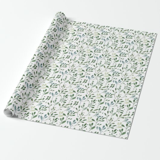 Papier Cadeau Feuilles verts (Déroulé)