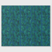 Papier Cadeau Feuilles verts bleus tropicaux (Plat)