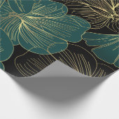 Papier Cadeau Feuilles verts or (Coin)