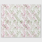 Papier Cadeau Feuilles verts rose tropical (Plat)
