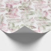 Papier Cadeau Feuilles verts rose tropical (Coin)