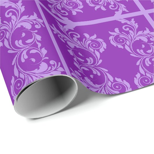 Papier Cadeau Feuilles violets (Coin rond)