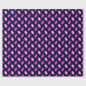 Papier Cadeau Feuilles violets sur bleu foncé (Plat)