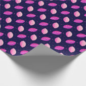 Papier Cadeau Feuilles violets sur bleu foncé (Coin)