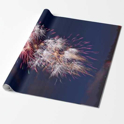 Papier Cadeau Feux d'artifice 4 juillet fête de l'indépendance (Déroulé)