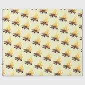 Papier Cadeau Feux de camping sur Yellow Camping Randonnée Avent (Plat)