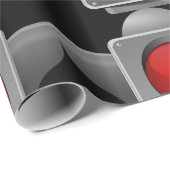 Papier Cadeau Feux de circulation Signal rouge jaune vert (Coin rond)