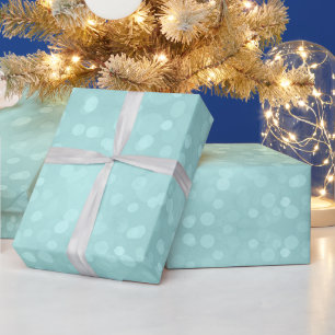 Papier Cadeau Feux de Noël Abstraits à la menthe verte bokeh