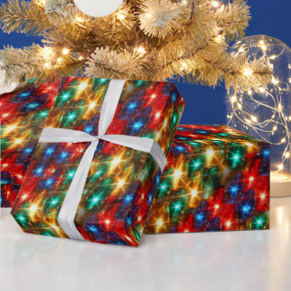 Papier Cadeau Feux de Noël colorés et joyeux