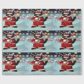 Papier Cadeau Feux de Noël Cute Tuxedo Chat (Plat)